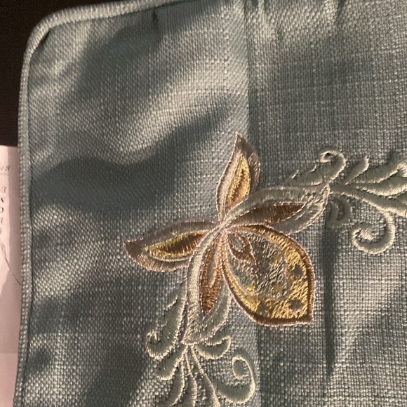 J. QUEEN NEW YORK EUROPEAN SHAM, ALEXANDRA TEAL, w/EMBROIDERY 26” x 26” NWT - Picture 6 of 7